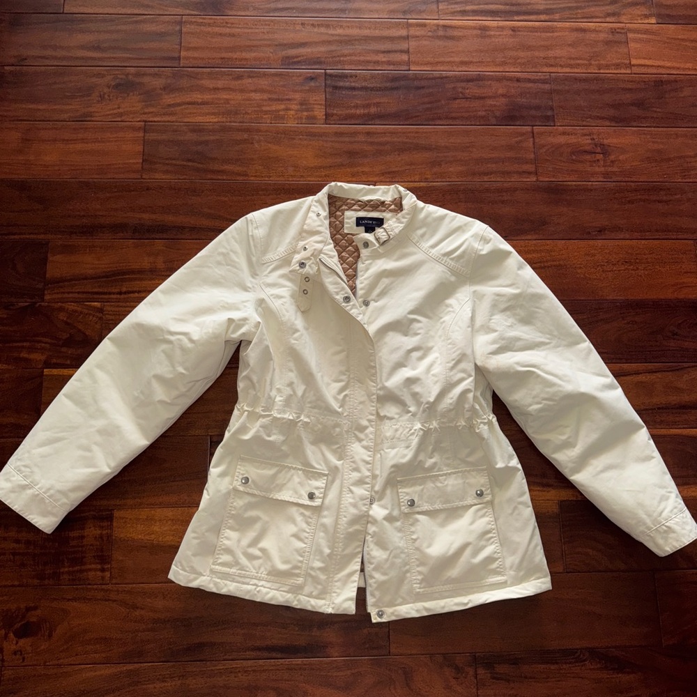 Lands' End Women's Cream Utility Jacket Sz‎ L 14-16